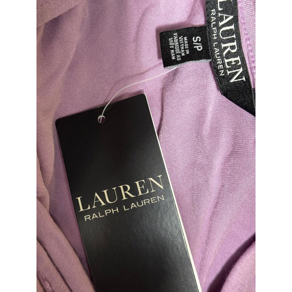 Lauren Ralph Lauren Blouse Womens Small Purple Wrap Jersey Tie Waist Top - Picture 4 of 9